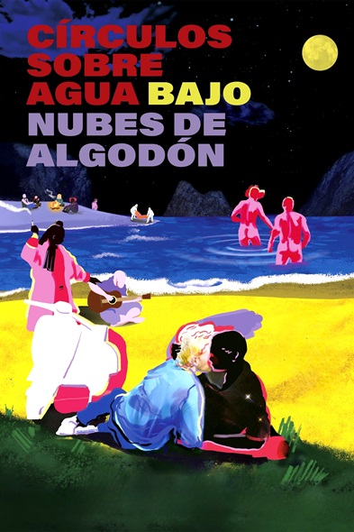 Círculos sobre agua, bajo nubes de algodón